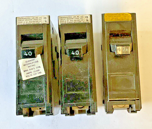 MURRAY MP140 CIRCUIT BREAKER 40A 120/240VAC STYLE MP ***LOTOF3***