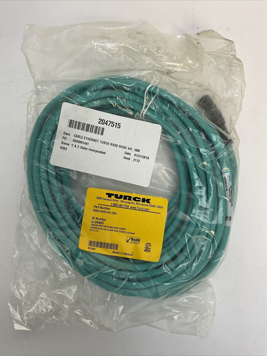 TURCK RJ45S RJ45S 441-10M CORDSET ETHERNET CABLE 10 METERS