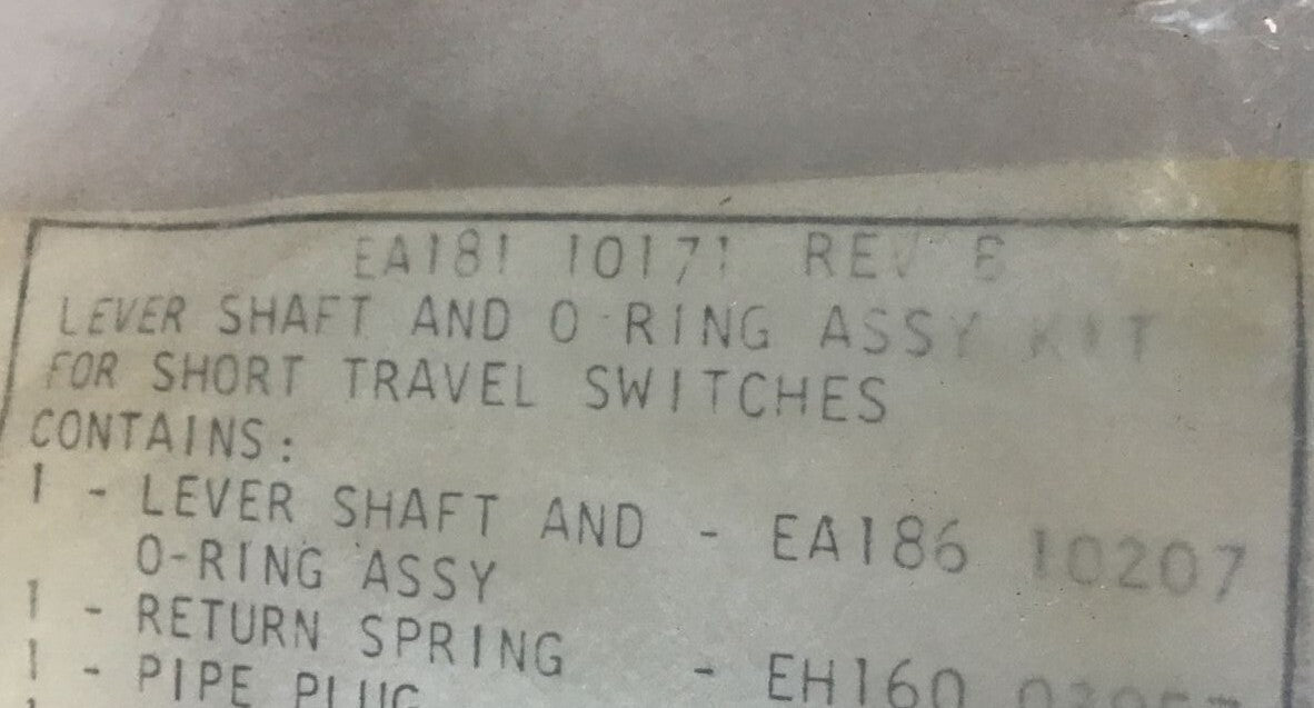 NAMCO EA181 10171 REV.B LEVER SHAFT AND O-RING ASSY KIT