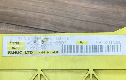 FANUC A02B-0216-B503 BACKPLANE 6 SLOT 18-TB CHASSIS