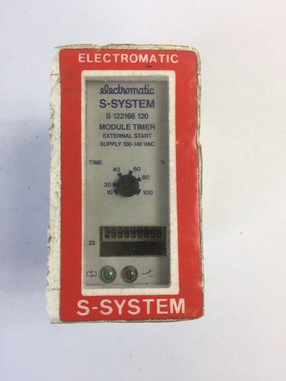 ELECTROMATIC S-SYSTEM S 122166 120 MODULE TIMER EXTERNAL START SUPPLY 100-140VAC