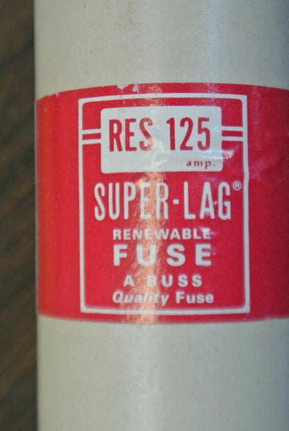 BUSS RES-125 SUPER-LAG RENEWABLE FUSE / 125A / 600V / NEW SURPLUS