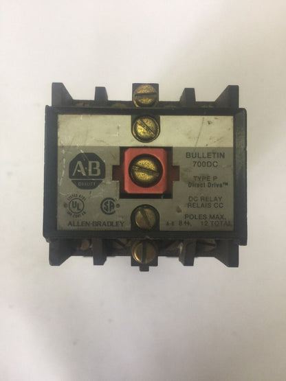 ALLEN BRADLEY 700DC-P400Z24 DC RELAY SER A 600 V PD714 COIL 24VDC BULLETIN 700DC