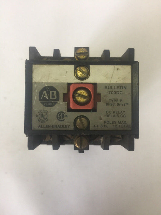 ALLEN BRADLEY 700DC-P400Z24 DC RELAY SER A 600 V PD714 COIL 24VDC BULLETIN 700DC