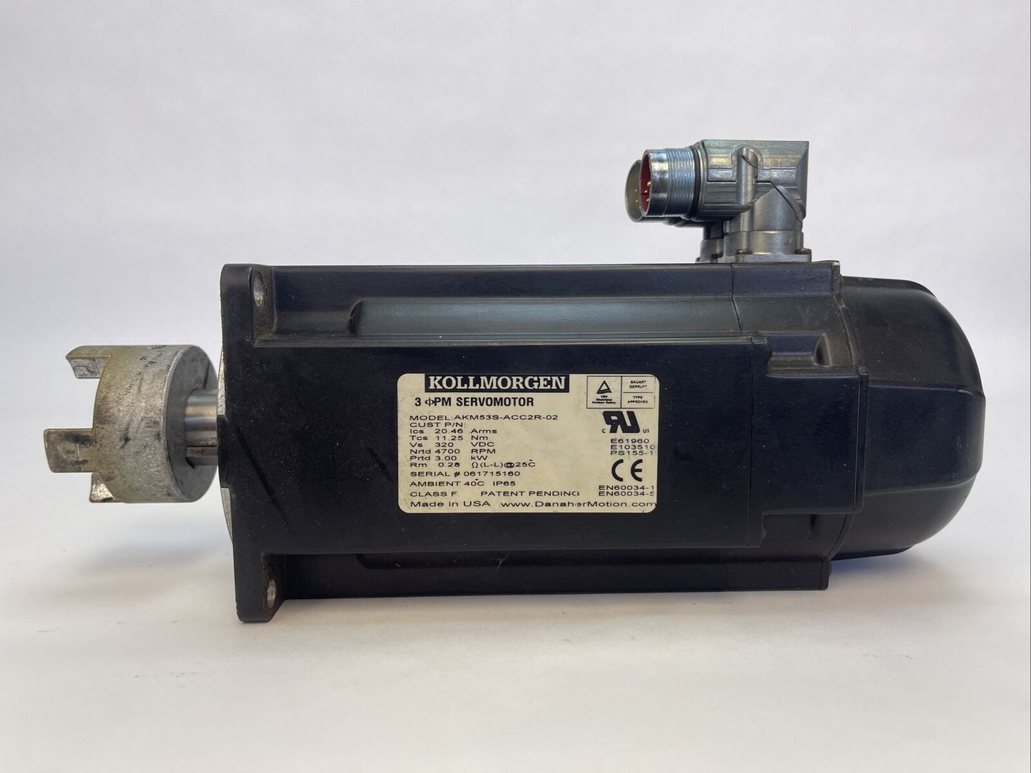 KOLLMORGEN AKM53S-ACC2R-02 SERVO MOTOR 320VDC 4700RPM