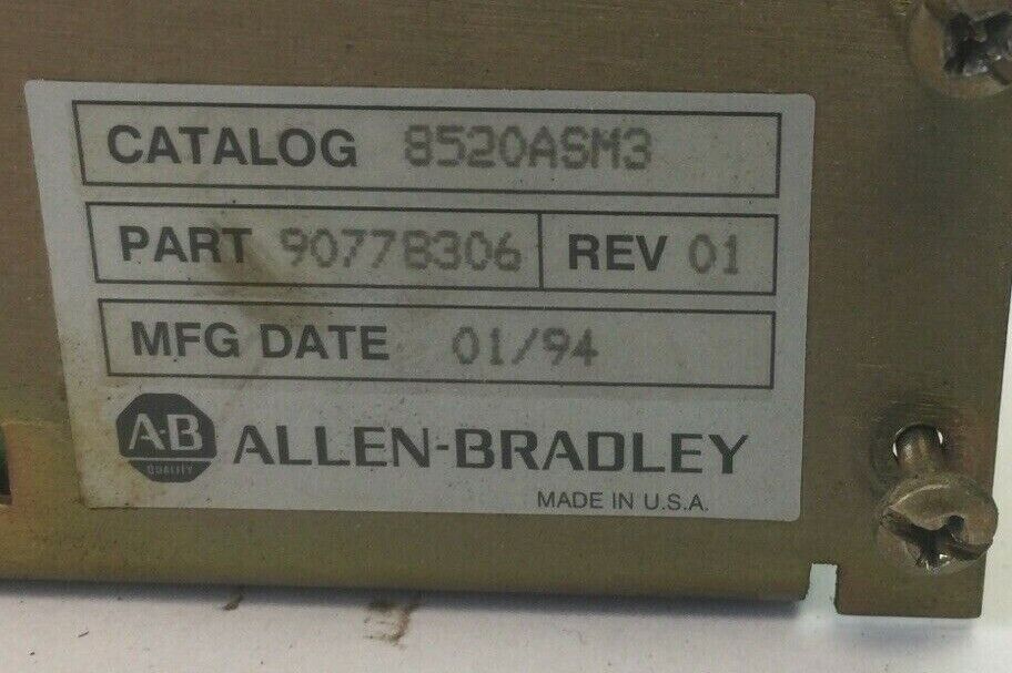 ALLEN BRADLEY 8520ASM3 SERVO MODULE ANALOG REV 01 90778306