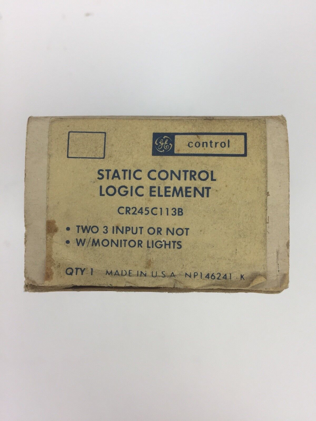 GE CR245C113B STATIC CONTROL LOGIC ELEMENT TWO 3 INPUT OR NOT W/MONITOR LIGHTS