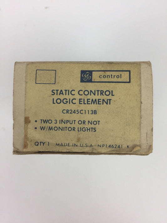 GE CR245C113B STATIC CONTROL LOGIC ELEMENT TWO 3 INPUT OR NOT W/MONITOR LIGHTS