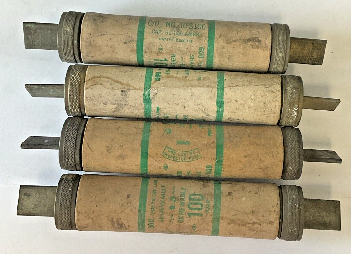 SHAWMUT RFS100 RENABLE FUSE 100A 600VAC***LOTOF4***
