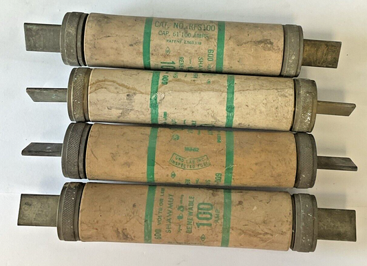 SHAWMUT RFS100 RENABLE FUSE 100A 600VAC***LOTOF4***
