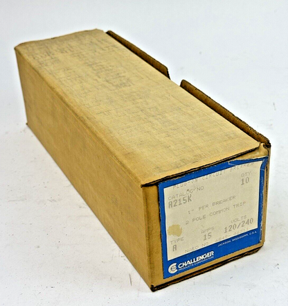 CHALLENGER *BOX OF 10* - A215K - COM. TRIP CIRCUIT BREAKERS -2 POLE/15 A/240 VAC