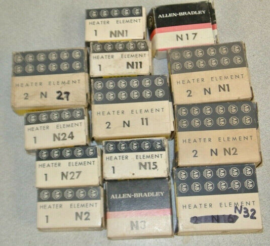 LOT of 16 ALLEN-BRADLEY OVERLOAD HEATER ELEMENTS / N- & NN-series / LIST BELOW