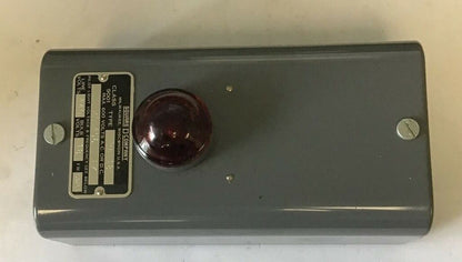 SQUARE D 9001 PA-18 CONTROL STATION RED PILOT 110V 60CY.