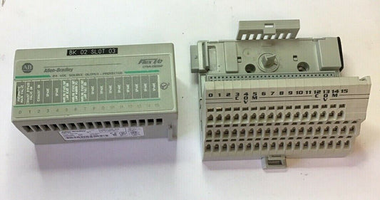 ALLEN BRADLEY FLEX I/O 1794-OB16P 24VDC SOURCE OUTPUT W/ 1794-TB3S TERMINAL BASE