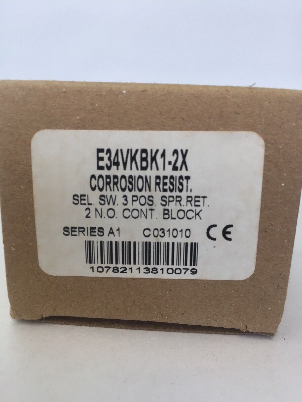 CUTLER HAMMER E34VKBK1-2X SELECTOR SWITCH 3 POS SPR RET 2 N.O. CONT BLOCK SER A1