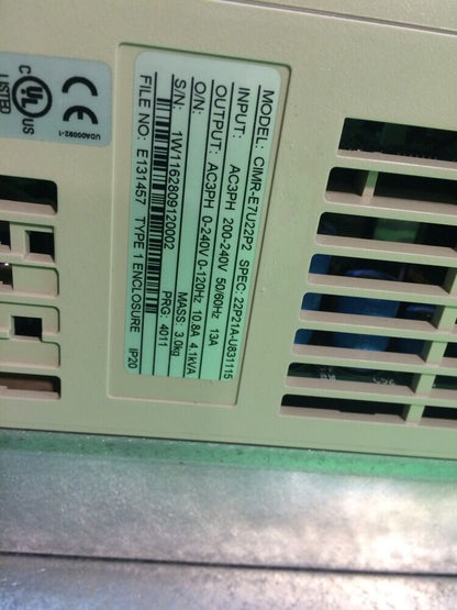 YASKAWA E7 DRIVE BYPASS 208V 3P 10A  E7NVD010GXY