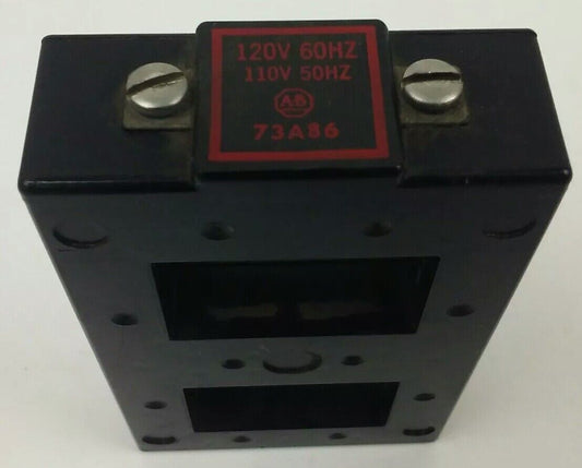ALLEN BRADLEY 73A86 COIL 120V@60HZ, 110V@50HZ, USED, MISSING METAL CONTACT