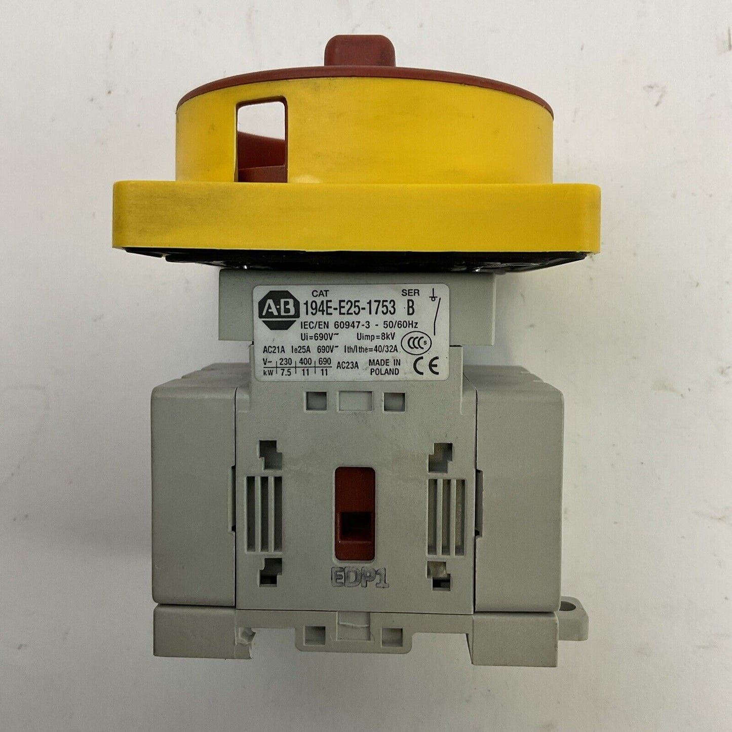 ALLEN BRADLEY 194E-E25-1753 SER B LOAD SWITCH 600VAC 25A