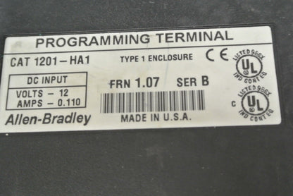 ALLEN-BRADLEY 1201-HA1 / Ser. B / FRN 1.07 / PROGRAMMING TERMINAL / 12V / 0.110A