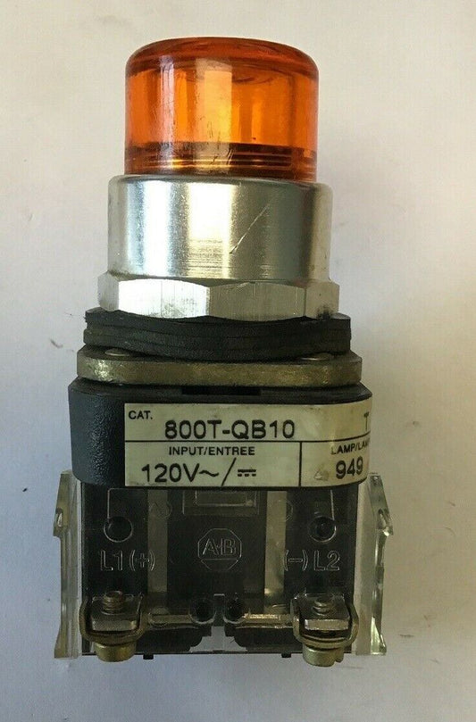 ALLEN BRADLEY 800T-QB10 SER.T AMBER PUSH BUTTON 120V