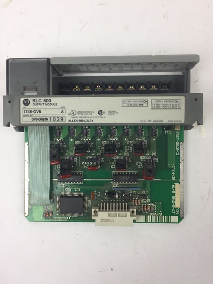 ALLEN BRADLEY 1746-0V8 OUTPUT MODULE SLC 500 SER A 10-50VDC 1.0AMP