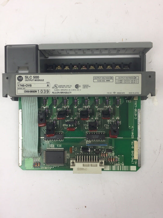 ALLEN BRADLEY 1746-0V8 OUTPUT MODULE SLC 500 SER A 10-50VDC 1.0AMP