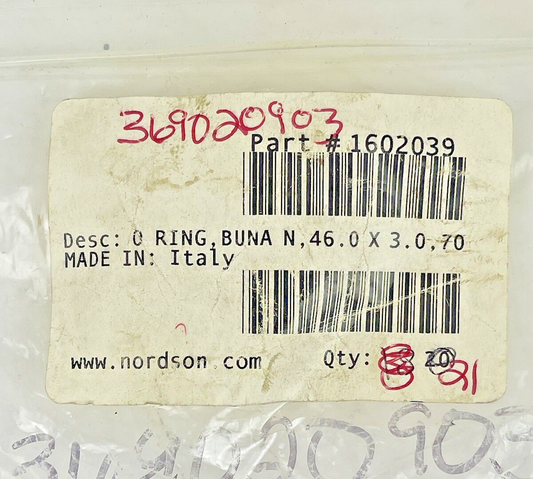 NORDSON *LOT OF 21* - 1602039 - O-Ring FOR ENCORE SPRAY GUN REPAIR/MAINTENANCE