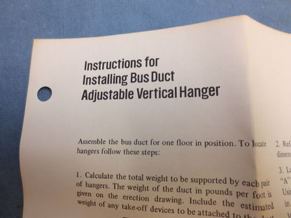 WESTINGHOUSE 2527D78G02 BUS DUCT VERTICAL HANGER ADJ. SPRING LOADED TYPE - NEW