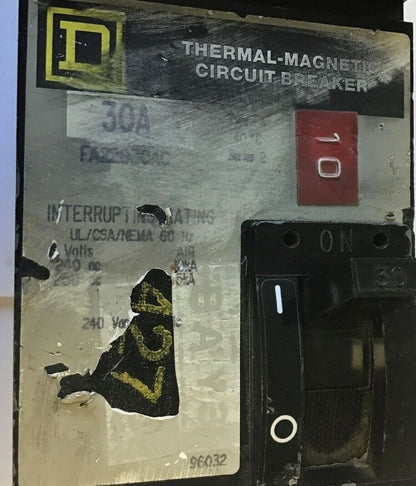 SQUARE D FA22030AC CIRCUIT BREAKER 30AMP SER.2