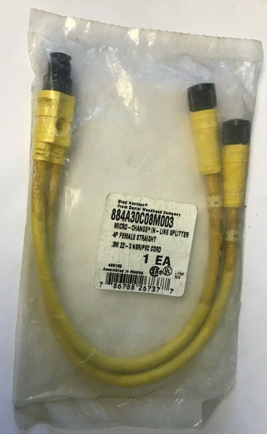 WOODHEAD/BRAD HARRISON 884A30C08M003 MICRO-CHANGE IN-LINE SPLITTER