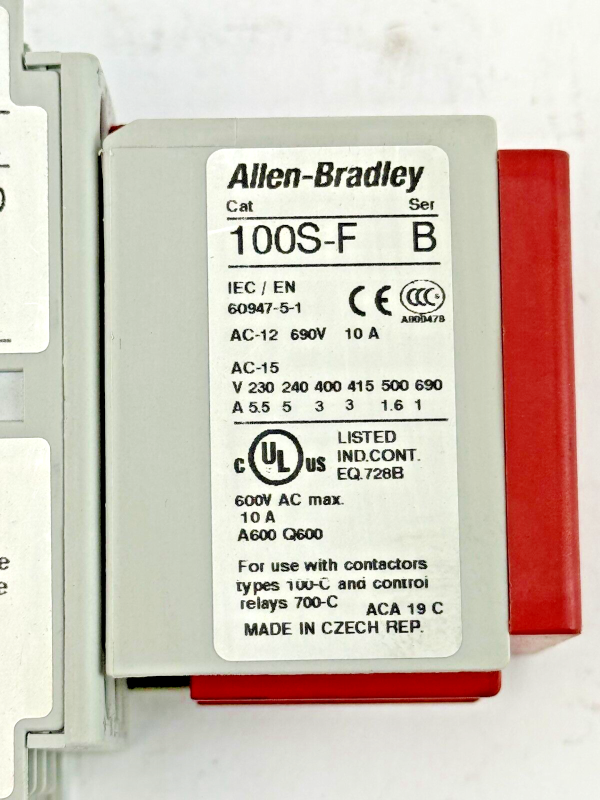 ALLEN-BRADLEY - 700S-CF620EJC SER. A - SAFETY CONTACTOR W/ 24 VDC COIL