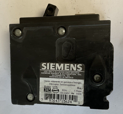 SIEMENS Q135 CIRCUIT BREAKER 120/240VAC 60HZ 35A 1POLE***LOTOF2***