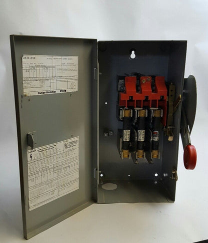 Cutler Hammer DH361FGK Heavy Duty Safety Switch 30 Amp 3 Pole 600 Vac w/3 Fuses