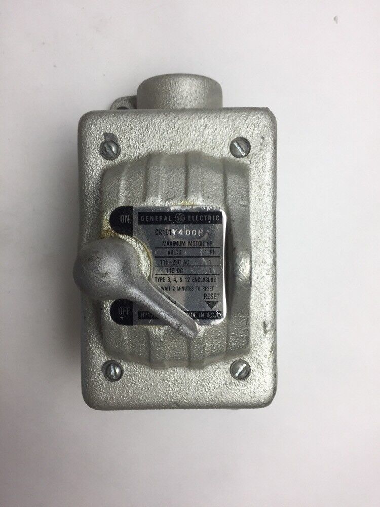 GE CR101Y400H MAN MOTOR STARTER SINGLE SPEED 1HP MAX 115/230V 25-60HZ 1 POLE