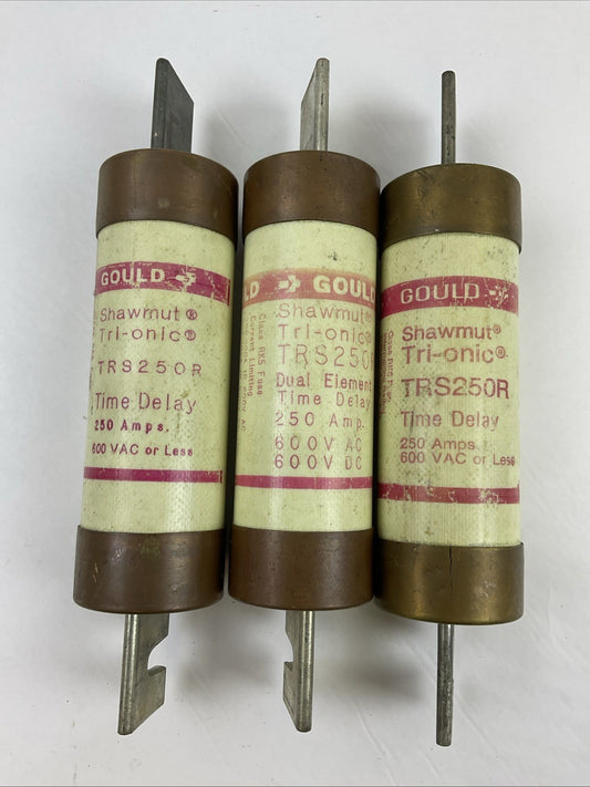GOULD SHAWMUT TRS250R 600VAC 250A TRI-ONIC DUAL ELEMENT TIME DELAY (LOT OF 3)