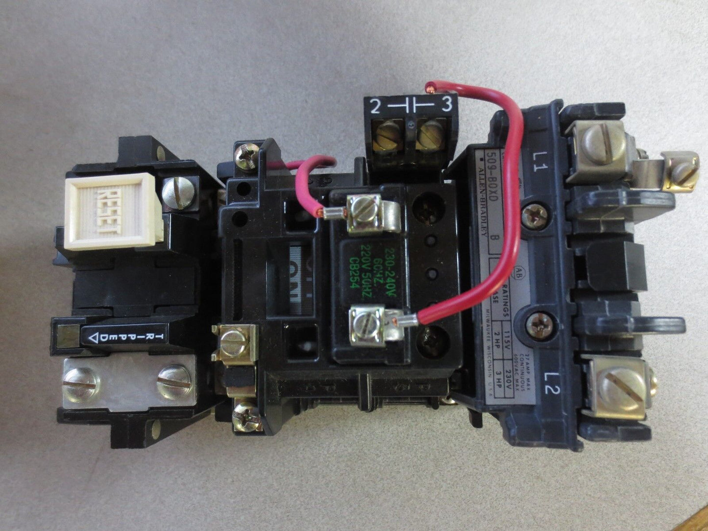 ALLEN-BRADLEY 509-BOXD ACROSS-THE-LINE AC STARTER - 115-120V/60Hz, 11V/50Hz NEW