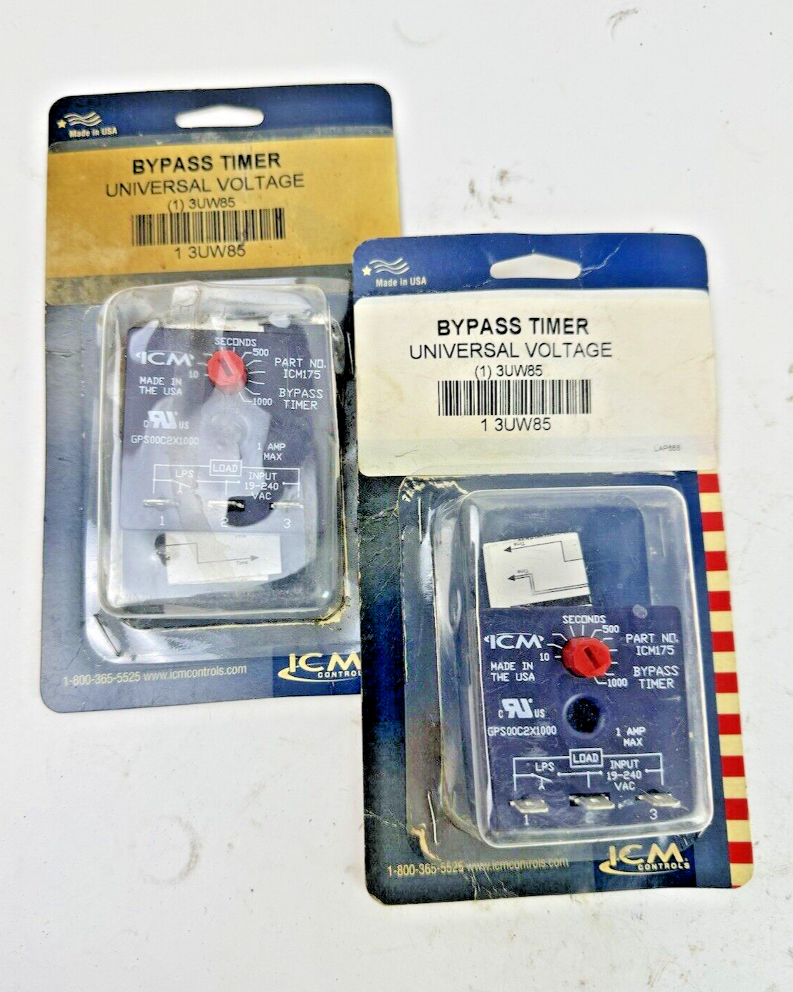 ICM **LOT OF 2** - ICM175 - BYPASS TIMER - UNIVERSAL VOLTAGE - 3UW85