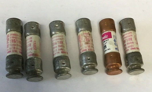 GOULD TRIONIC TR6/10R TIME DELAY FUSE 6/10AMPS 250VAC CLASS RK5***LOTOF6***