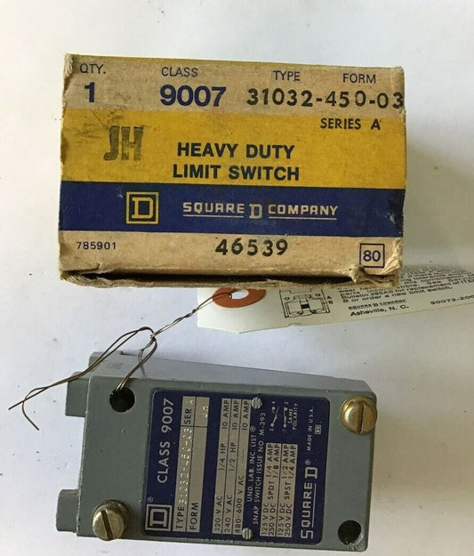 SQUARE D 9007 LIMIT SWITCH BODY 31032-450-03 SER.A 600VAC 10A JH