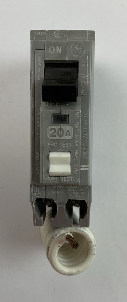 GE THQB1120AF ARC FAULT CIRCUIT BREAKER 1POLE 20AMP 120VAC