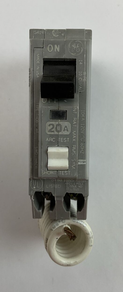 GE THQB1120AF ARC FAULT CIRCUIT BREAKER 1POLE 20AMP 120VAC