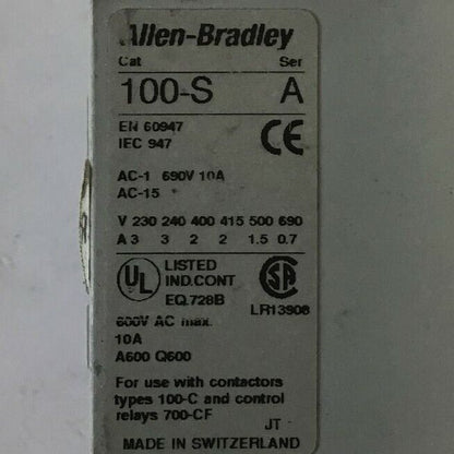 ALLEN BRADLEY 100-C23Z*200/ 100-C23DJ200 CONTACTOR W/ 100-S ***LOTOF2***