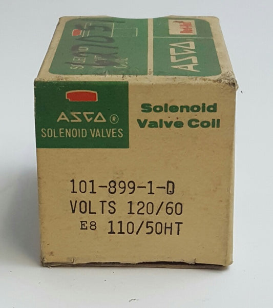 NEW ASCO 101-899-1-D SOLENOID VALVE COIL COIL 1018991D, VOLTS 120/60, 110/50HT