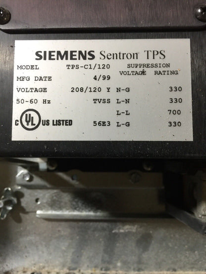 SIEMENS S1C42QJ150ATS CIRCUIT BREAKER PANELBOARD 280Y/120V QJ23B150 MAIN BREAKER