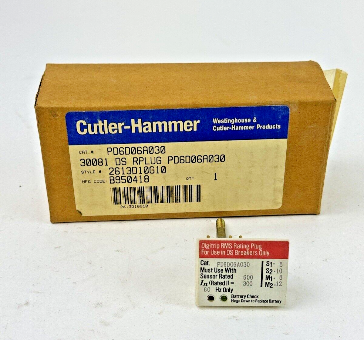 WESTINGHOUSE / CUTLER-HAMMER - PD6D06A030 - DIGITRIP RMS RATING PLUG - 300 AMP