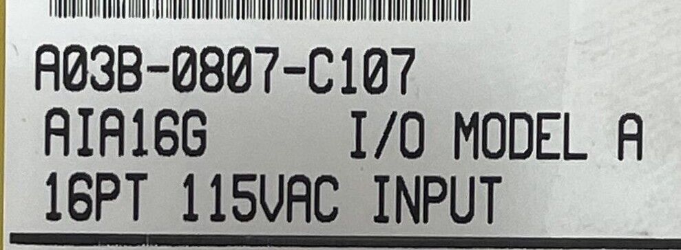 FANUC AIA16G A03B-0807-C107 16PT 115VAC INPUT MODULE I/O MODEL A