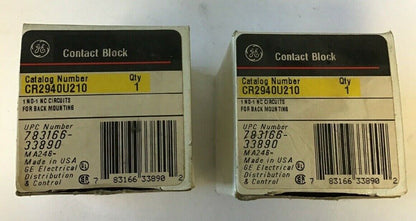 GE CONTACT BLOCK CR2940U210 600VOLTS ***LOTOF2***