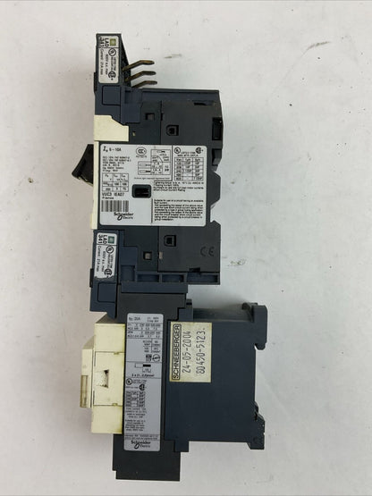 SCHNEIDER GV2ME143/6-10A CIRCUIT BREAKER LC1D123BL CONTACTOR COIL 24VDC LAD341