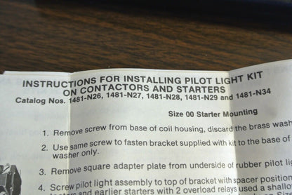 ALLEN-BRADLEY 1481-N28 SWITCH-MOUNTED PILOT LIGHT KIT - 440-480V - NEW SURPLUS
