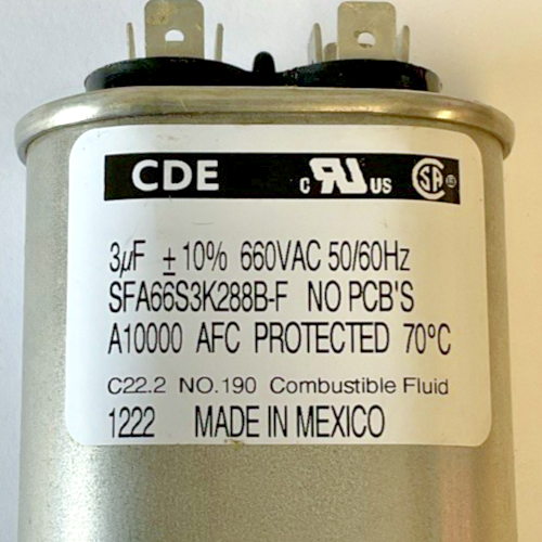 CDE SFA66S3K288B-F CAPACITOR 660VAC 3UF 50/60HZ ***LOTOF3***